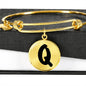 Initial Q v1b - 18k Gold Finished Bangle Bracelet