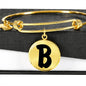 Initial B v1b - 18k Gold Finished Bangle Bracelet