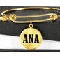 Ana v01 - 18k Gold Finished Bangle Bracelet