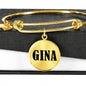 Gina v01 - 18k Gold Finished Bangle Bracelet