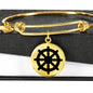 Dharma Wheel - 18k Gold Finished Bangle Bracelet