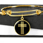 Stylized Cross v2 - 18k Gold Finished Bangle Bracelet