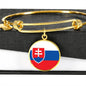 Slovak Flag - 18k Gold Finished Bangle Bracelet