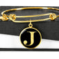 Initial J v2a - 18k Gold Finished Bangle Bracelet