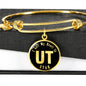 Heart In Utah v02 - 18k Gold Finished Bangle Bracelet