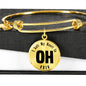 Heart In Ohio v01 - 18k Gold Finished Bangle Bracelet