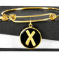 Initial X v2b - 18k Gold Finished Bangle Bracelet