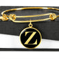 Initial Z v2a - 18k Gold Finished Bangle Bracelet