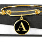 Initial A v2a - 18k Gold Finished Bangle Bracelet