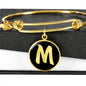 Initial M v2b - 18k Gold Finished Bangle Bracelet