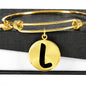 Initial L v1b - 18k Gold Finished Bangle Bracelet