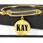 Kay v01 - 18k Gold Finished Bangle Bracelet