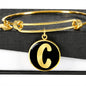 Initial C v2b - 18k Gold Finished Bangle Bracelet