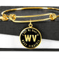Heart In West Virginia v02 - 18k Gold Finished Bangle Bracelet