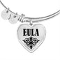 Eula v01 - Heart Pendant Bangle Bracelet