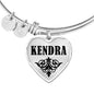 Kendra v01 - Heart Pendant Bangle Bracelet