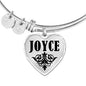 Joyce v01 - Heart Pendant Bangle Bracelet