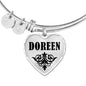 Doreen v01 - Heart Pendant Bangle Bracelet