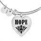 Hope v01 - Heart Pendant Bangle Bracelet