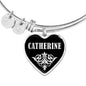 Catherine v01s - Heart Pendant Bangle Bracelet