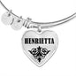 Henrietta v01 - Heart Pendant Bangle Bracelet