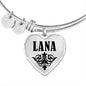 Lana v01 - Heart Pendant Bangle Bracelet