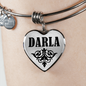 Darla v01 - Heart Pendant Bangle Bracelet