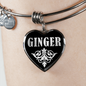 Ginger v02 - Heart Pendant Bangle Bracelet