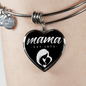 Mama, Est. 1972 v2 - Heart Pendant Bangle Bracelet