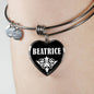 Beatrice v02 - Heart Pendant Bangle Bracelet