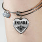Amanda v01 - Heart Pendant Bangle Bracelet