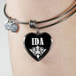 Ida v02 - Heart Pendant Bangle Bracelet