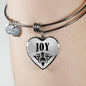 Joy v01 - Heart Pendant Bangle Bracelet