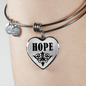 Hope v01 - Heart Pendant Bangle Bracelet