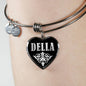 Della v01s - Heart Pendant Bangle Bracelet