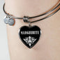 Marguerite v01s - Heart Pendant Bangle Bracelet