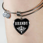 Brandy v01s - Heart Pendant Bangle Bracelet