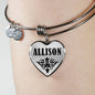 Allison v01 - Heart Pendant Bangle Bracelet