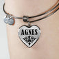 Agnes v01 - Heart Pendant Bangle Bracelet