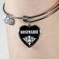 Rosemarie v02 - Heart Pendant Bangle Bracelet