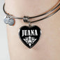 Juana v02 - Heart Pendant Bangle Bracelet
