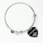 Geraldine v01s - Heart Pendant Bangle Bracelet