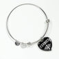 Candice v01s - Heart Pendant Bangle Bracelet