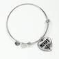 Mindy v01 - Heart Pendant Bangle Bracelet
