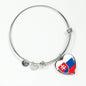 Slovak Flag - Heart Pendant Bangle Bracelet