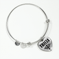 Tricia v01 - Heart Pendant Bangle Bracelet