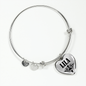 Lila v01 - Heart Pendant Bangle Bracelet
