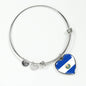 Salvadoran Flag - Heart Pendant Bangle Bracelet