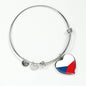 Czech Flag - Heart Pendant Bangle Bracelet