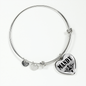 Mandy v01 - Heart Pendant Bangle Bracelet